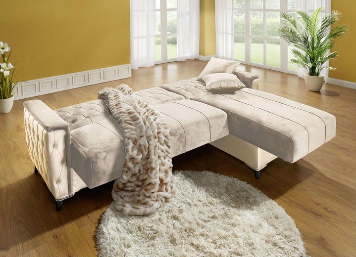 Polstergruppen - Polstermöbel mit Bettkasten und Liegefunktion, in Farbe CREME, in Ausführung Sessel mit Funktion Ansicht 7