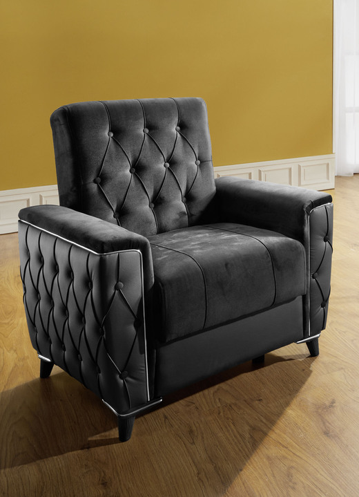 Polstergruppen - Polstermöbel mit Bettkasten und Liegefunktion, in Farbe CREME, in Ausführung Sessel mit Funktion Ansicht 16