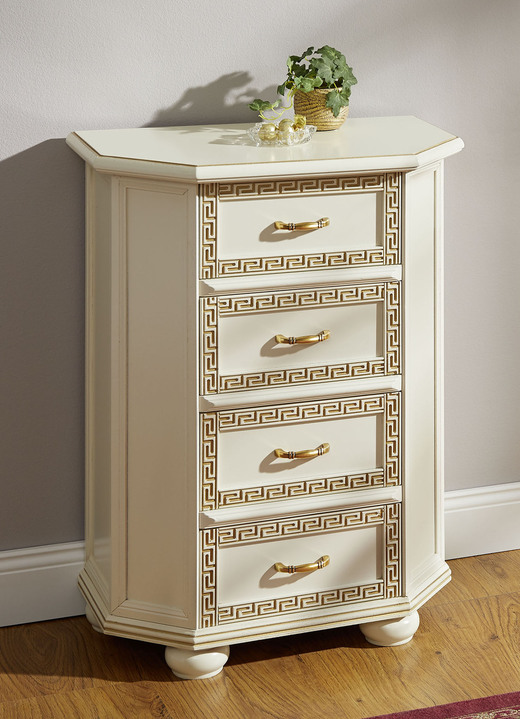 Kommoden - Hochwertiges Möbelprogramm mit Verzierungen, in Farbe NUSSBAUM-GOLD, in Ausführung Kommode, 1-türig Ansicht 3