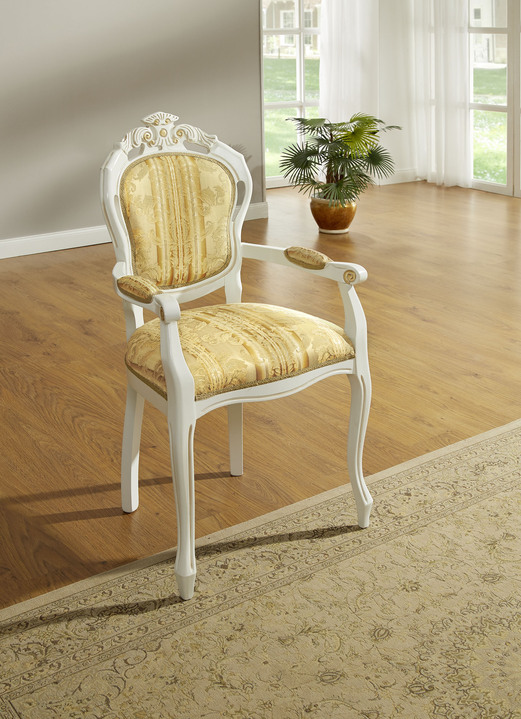 Stühle & Sitzbänke - Esszimmerstühle mit Gestell aus massivem Buchenholz, in Farbe ROT-NUSSBAUM, in Ausführung Armlehnensessel Ansicht 10