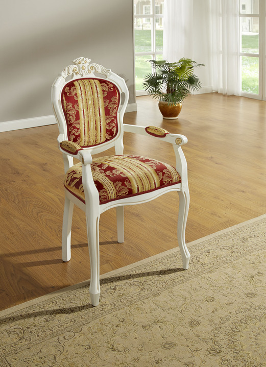 Stühle & Sitzbänke - Esszimmerstühle mit Gestell aus massivem Buchenholz, in Farbe ROT-NUSSBAUM, in Ausführung Armlehnensessel Ansicht 9