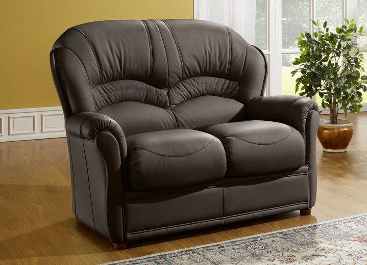 Wohnen - Polstermöbel mit Bezug aus echtem Leder, in Farbe DUNKELBRAUN, in Ausführung Ledersessel Ansicht 3