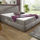 Boxspringbetten - Boxspringbett mit Bettkasten und Topper, in Farbe BRAUN – Farbe GRAU – Ansicht 1