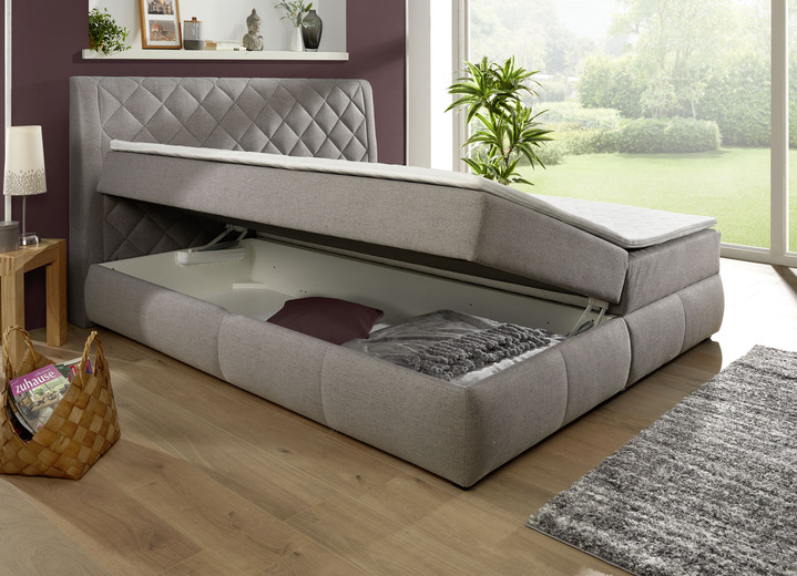 Boxspringbetten - Boxspringbett mit Bettkasten und Topper, in Farbe BRAUN Ansicht 3