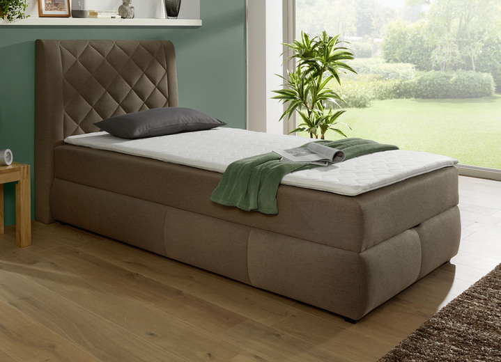 Boxspringbetten - Boxspringbett mit Bettkasten und Topper, in Farbe BRAUN Ansicht 1