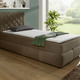 Boxspringbetten - Boxspringbett mit Bettkasten und Topper, in Farbe BRAUN
