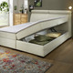 Boxspringbetten - Boxspringbett auf hochwertigem Echtholzgestell, in Farbe CREME – Farbe CREME – Ansicht 2