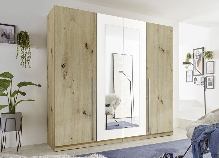Schlafzimmerschränke - Moderner und formschöner Kleiderschrank, in Farbe ARTISAN EICHE-WEISS Ansicht 1