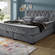 Boxspringbetten - Boxspringbett mit Wendematratze und Bettkasten, in Farbe COGNAC, in Ausführung Kopfteil mit Rautensteppung – Farbe ANTHRAZIT – Ansicht 3