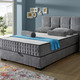 Boxspringbetten - Boxspringbett mit Wendematratze und Bettkasten, in Farbe COGNAC, in Ausführung Kopfteil mit Rautensteppung – Farbe ANTHRAZIT – Ansicht 1