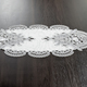 Tischdecken - Tisch- und Raumdekoration aus echter Plauener Spitze, in Größe 100 (Deckchen rund – Vollspitze, ø 20 cm) bis 195 (Läufer oval mit Stoffeinsatz, 45/ 80 cm), in Farbe WEISS – Farbe WEISS – Ansicht 4