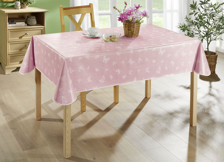 Tischdecken - Abwaschbare Wachstuch-Tischdecke, in Größe 108 (Tischdecke, 80/ 80 cm) bis 190 (Tischdecke oval, 140/190 cm), in Farbe ROSÉ Ansicht 1