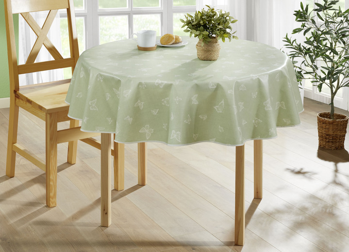 Tischdecken - Abwaschbare Wachstuch-Tischdecke, in Größe 108 (Tischdecke, 80/ 80 cm) bis 190 (Tischdecke oval, 140/190 cm), in Farbe GRÜN Ansicht 1