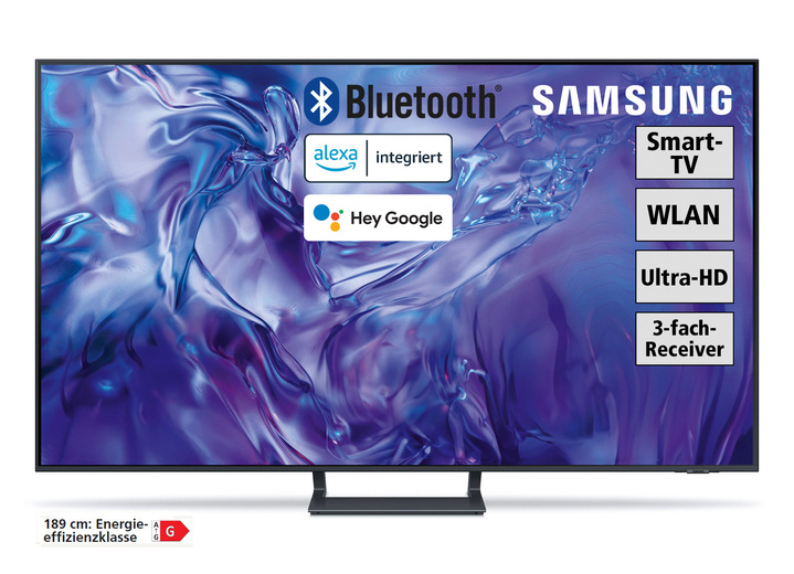 Fernseher - Rahmenloser Samsung 4K-Ultra-HD-LED-Fernseher mit Smart-TV, in Farbe SCHWARZ Ansicht 1
