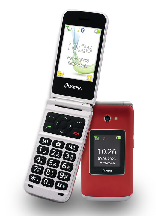 Mobil-Telefone - Olympia VITUS 4G Klapphandy mit Großtasten Ansicht 2 Mobil-Telefone - Olympia VITUS 4G Klapphandy mit Großtasten, in Farbe ROT Ansicht 2