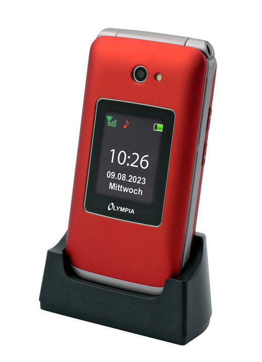 Mobil-Telefone - Olympia VITUS 4G Klapphandy mit Großtasten Ansicht 3 Mobil-Telefone - Olympia VITUS 4G Klapphandy mit Großtasten, in Farbe ROT Ansicht 3