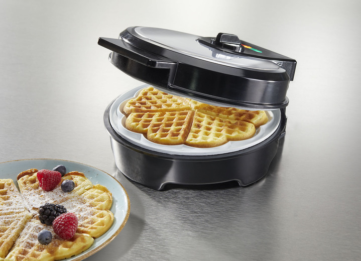Küchengeräte - Waffeleisen für dünne und dicke Waffeln in nur 2–3 Minuten, in Farbe SILBER-SCHWARZ