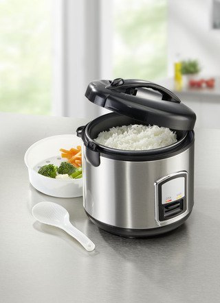 2-in-1 Reiskocher mit praktischer Dampfgarfunktion