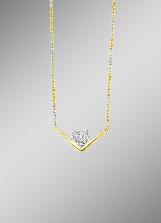 - Herzige Halskette mit Brillanten, in Farbe  Ansicht 1