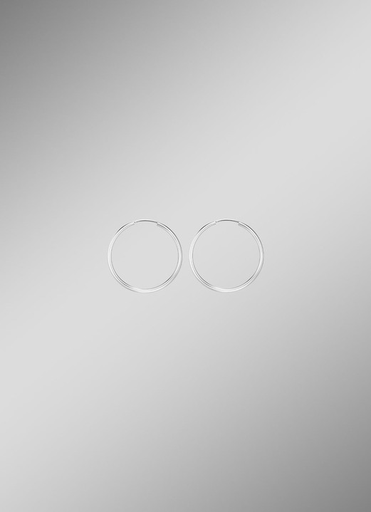 Ohrschmuck - Schicke Creolen in Weißgold 585/- fein, in Farbe  Ansicht 3