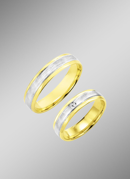 Trauringe - Klassischer Trauring in Bicolor, in Größe 160 bis 240, in Farbe  Ansicht 2