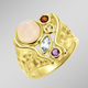 Ringe - Vergoldeter Damenring mit Edelsteinen, in Größe 160 bis 220, in Farbe  – Ansicht 1