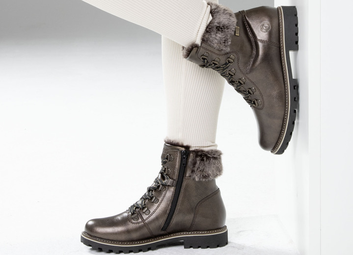 Stiefel & Stiefeletten - Remonte Schnür-Stiefelette mit Plüschkragen, in Größe 036 bis 042, in Farbe DUNKELBRONZE Ansicht 4