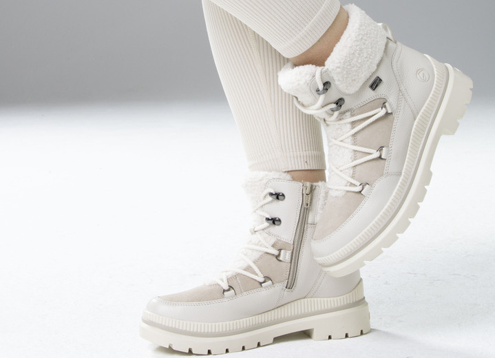 Stiefel & Stiefeletten - Remonte, gefütterte Damen-Boots, Winterschuhe, Weite G, mit Reißverschluss, in Größe 036 bis 042, in Farbe ECRU-BEIGE Ansicht 4