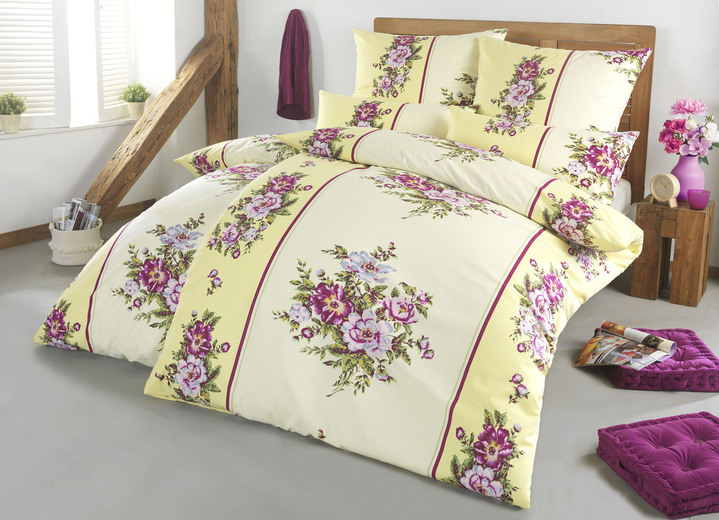 Bettwäschegarnituren - Bettwäsche-Garnitur in Flausch-Biber-Qualität, in Größe 111 (40/80 cm + 135/200 cm) bis 115 (80/80 cm + 155/220 cm), in Farbe BLAU Ansicht 3