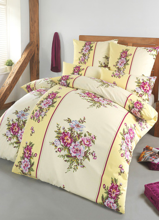 Bettwäschegarnituren - Bettwäsche-Garnitur in Flausch-Biber-Qualität, in Größe 111 (40/80 cm + 135/200 cm) bis 115 (80/80 cm + 155/220 cm), in Farbe BLAU