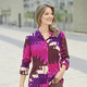 Blusen - Bluse mit farbbrillantem Druck, in Größe 036 bis 052, in Farbe FUCHSIA-LILA-SAND-BUNT – Farbe FUCHSIA-LILA-SAND-BUNT – Ansicht 2