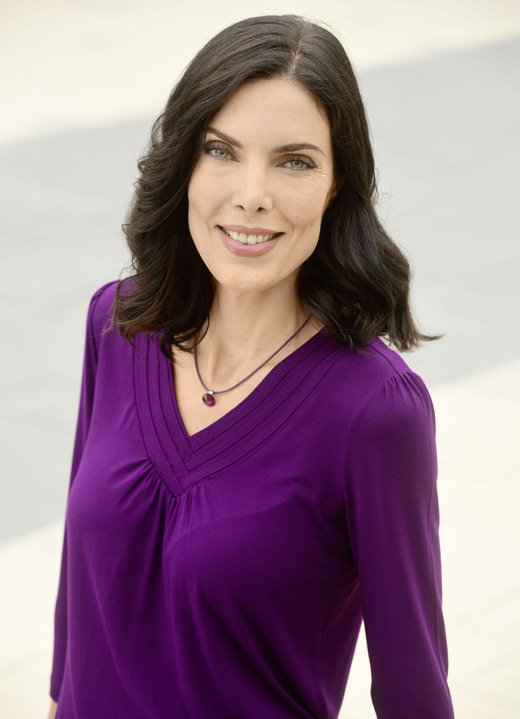 34-Arm - Shirt mit Zierblenden in 2 Farben, in Größe 036 bis 052, in Farbe SCHWARZ Ansicht 4