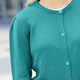 Basics - Strickjacke mit Raffungen, in Größe 036 bis 052, in Farbe PETROL – Farbe PETROL – Ansicht 3
