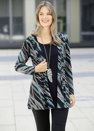 Longshirt in Jacken-Optik