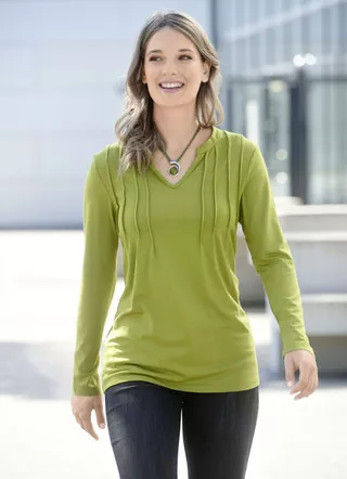 Shirt mit Biesen im Vorderteil