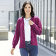 Basics - Strickjacke mit flauschig weichem Griff – Farbe MAGENTA MELIERT – Ansicht 1 Basics - Strickjacke mit flauschig weichem Griff, in Größe L(44/46) bis XXL(52/54), in Farbe HELLBLAU MELIERT – Farbe MAGENTA MELIERT – Ansicht 1