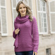 Basics - Pullover mit Schal in weicher Qualität, in Größe L(44/46) bis XS(32/34), in Farbe EISBLAU
