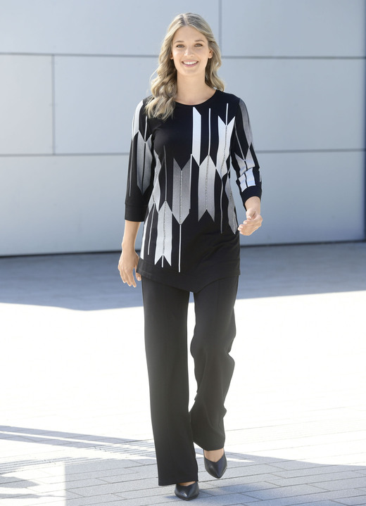 34-Arm - Shirt mit Kontrastdruck Ansicht 6 34-Arm - Shirt mit Kontrastdruck, in Größe 038 bis 054, in Farbe MARINE-WEISS Ansicht 6