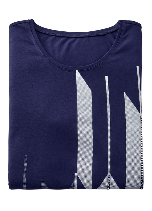 34-Arm - Shirt mit Kontrastdruck Ansicht 2 34-Arm - Shirt mit Kontrastdruck, in Größe 038 bis 054, in Farbe MARINE-WEISS Ansicht 2