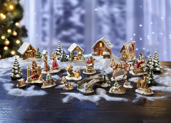 Goebel-Figuren - Winterliche Szene: Tolle Himmelsboten im Winterwald, in Farbe BUNT, in Ausführung Engel mit Schlittschuhen Ansicht 6