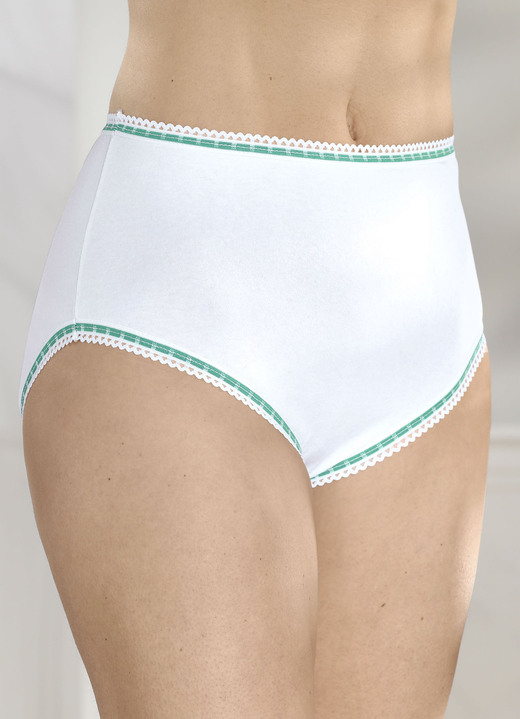 Slips - Siebenerpack Slips mit Kontrastabschlüssen, in Größe 038 bis 060, in Farbe WEISS Ansicht 7