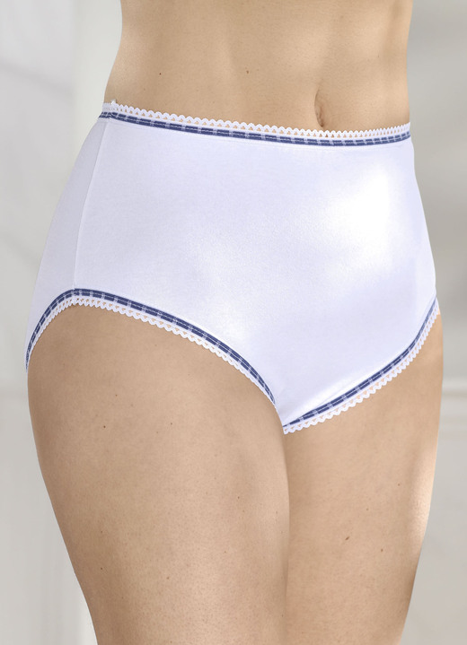 Slips - Siebenerpack Slips mit Kontrastabschlüssen, in Größe 038 bis 060, in Farbe WEISS Ansicht 6