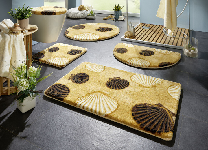 Badgarnituren - Badvorleger mit rutschhemmender Rückseite, in Größe 100 (Vorleger halbrund, 50/ 80 cm) bis 112 (Motiv-WC-Deckelbezug mit Kordel, 47/ 50 cm), in Farbe BLAU Ansicht 4