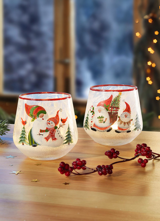 Windlicht aus Glas, 2er-Set