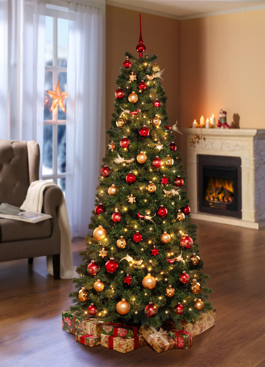 Christbaumschmuck - Edler Baumschmuck aus hochwertigem Thüringer Glas, in Farbe ROT-GOLD, in Ausführung Sterne, 4-teilig Ansicht 2