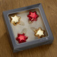 Christbaumschmuck - Edler Baumschmuck aus hochwertigem Thüringer Glas, in Farbe ROT-GOLD, in Ausführung Sterne, 4-teilig – Farbe ROT-GOLD – Ansicht 1