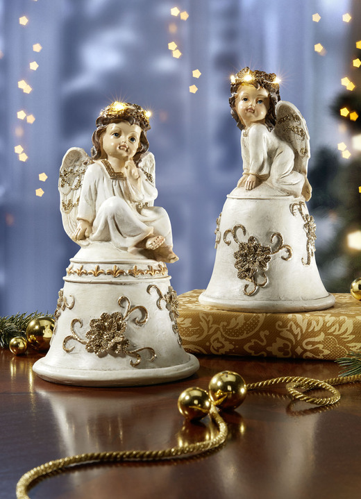 - Beleuchtete Engelskinder, 2er-Set, in Farbe WEISS-GOLD