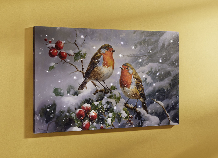 Weihnachtliche Dekorationen - Batteriebetriebenes LED-Leinwandbild, in Farbe BUNT Ansicht 2