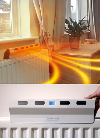 Raumklima - Heizungsventilator – Farbe WEISS – Ansicht  Raumklima - Heizungsventilator, in Farbe WEISS – Farbe WEISS – Ansicht