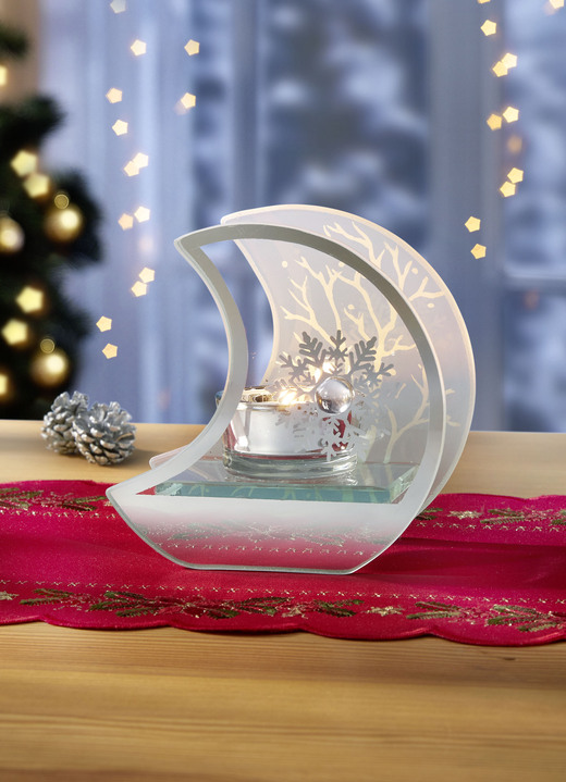 - Glas-Teelichthalter, in Farbe SILBER
